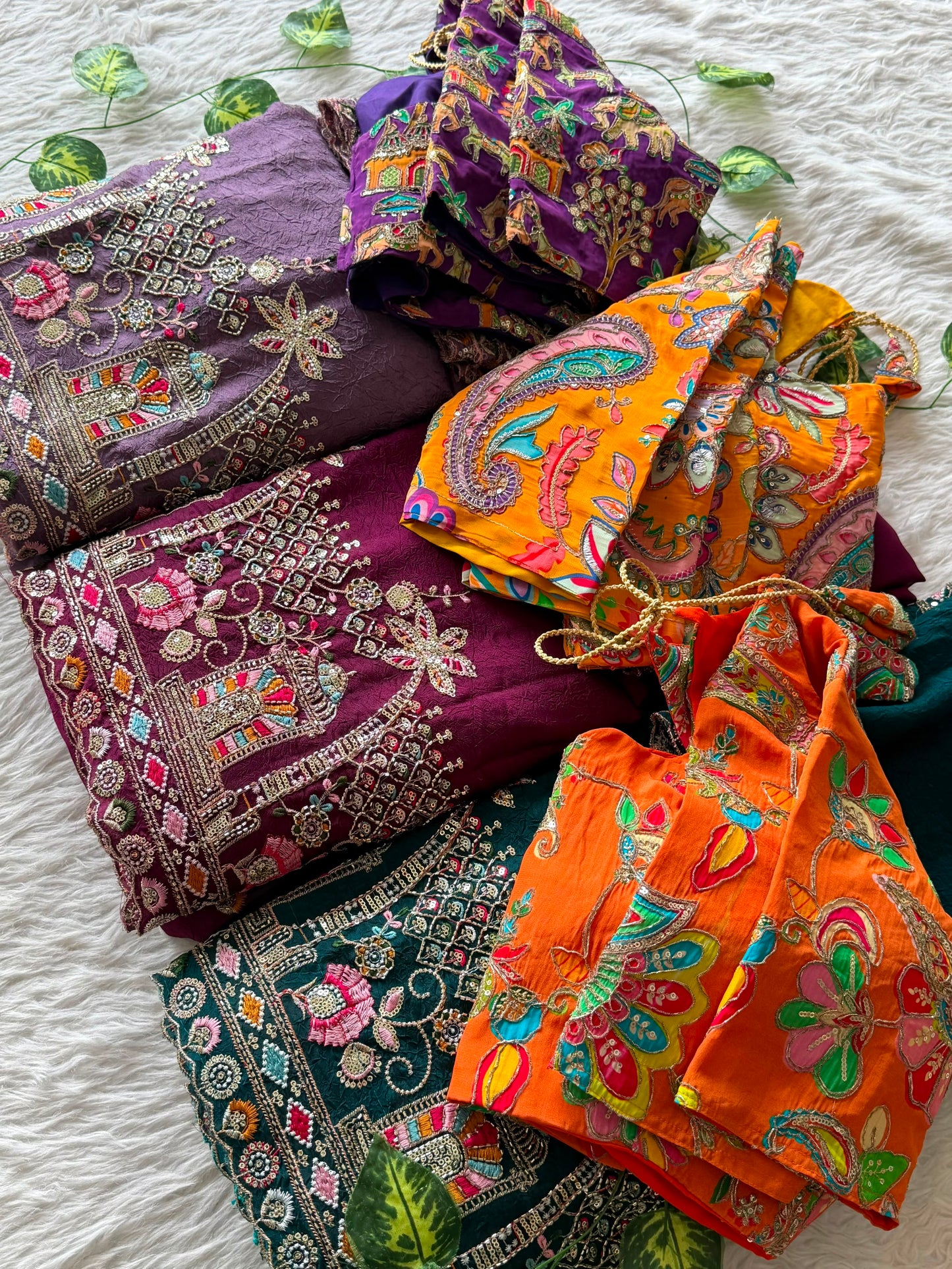 position embroidery lehanga