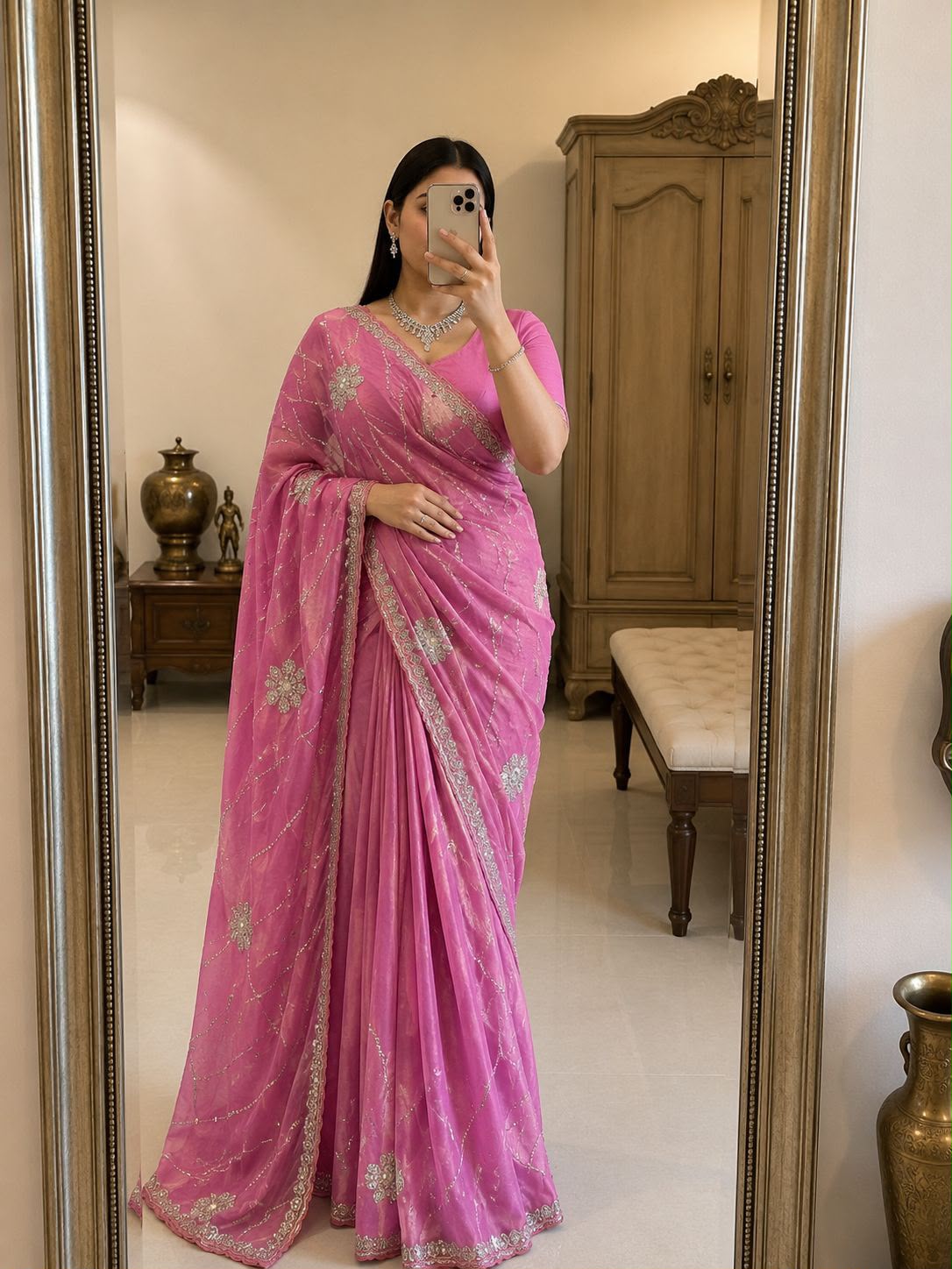 Fancy space silk sarees
