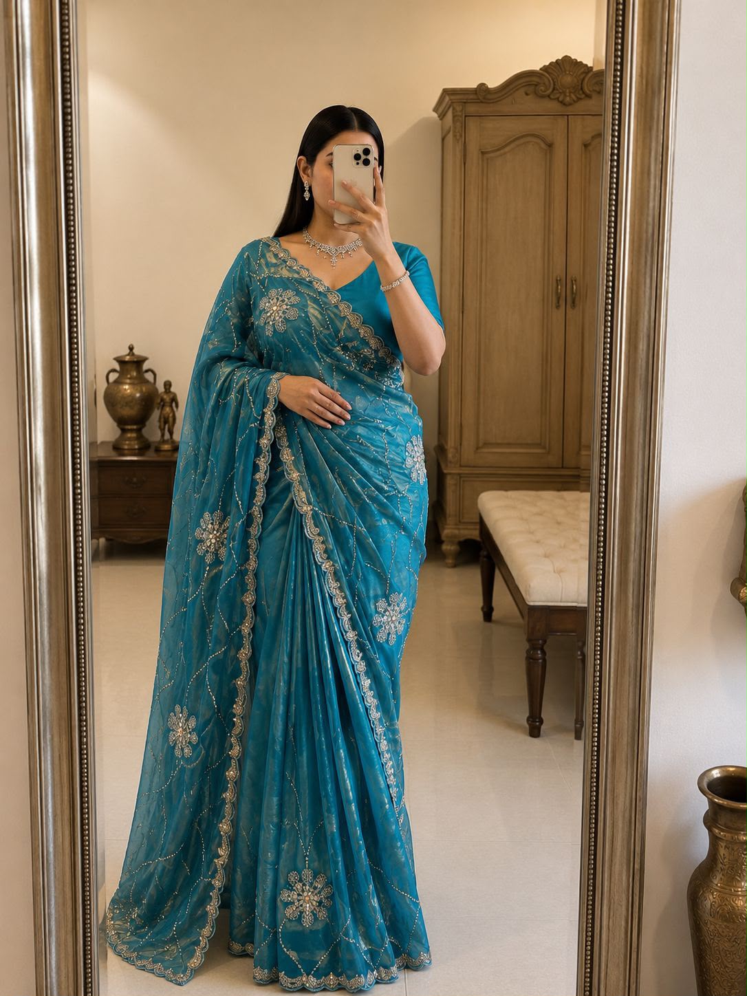 Fancy space silk sarees