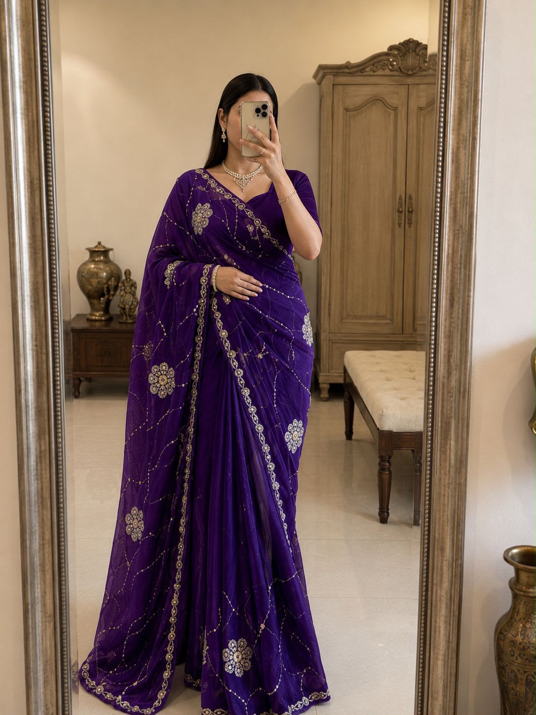 Fancy space silk sarees
