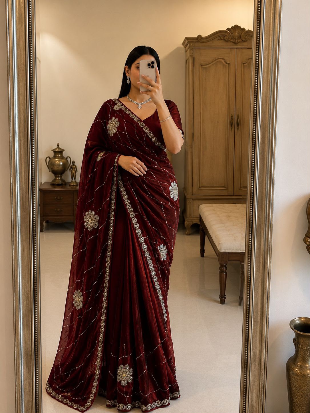Fancy space silk sarees