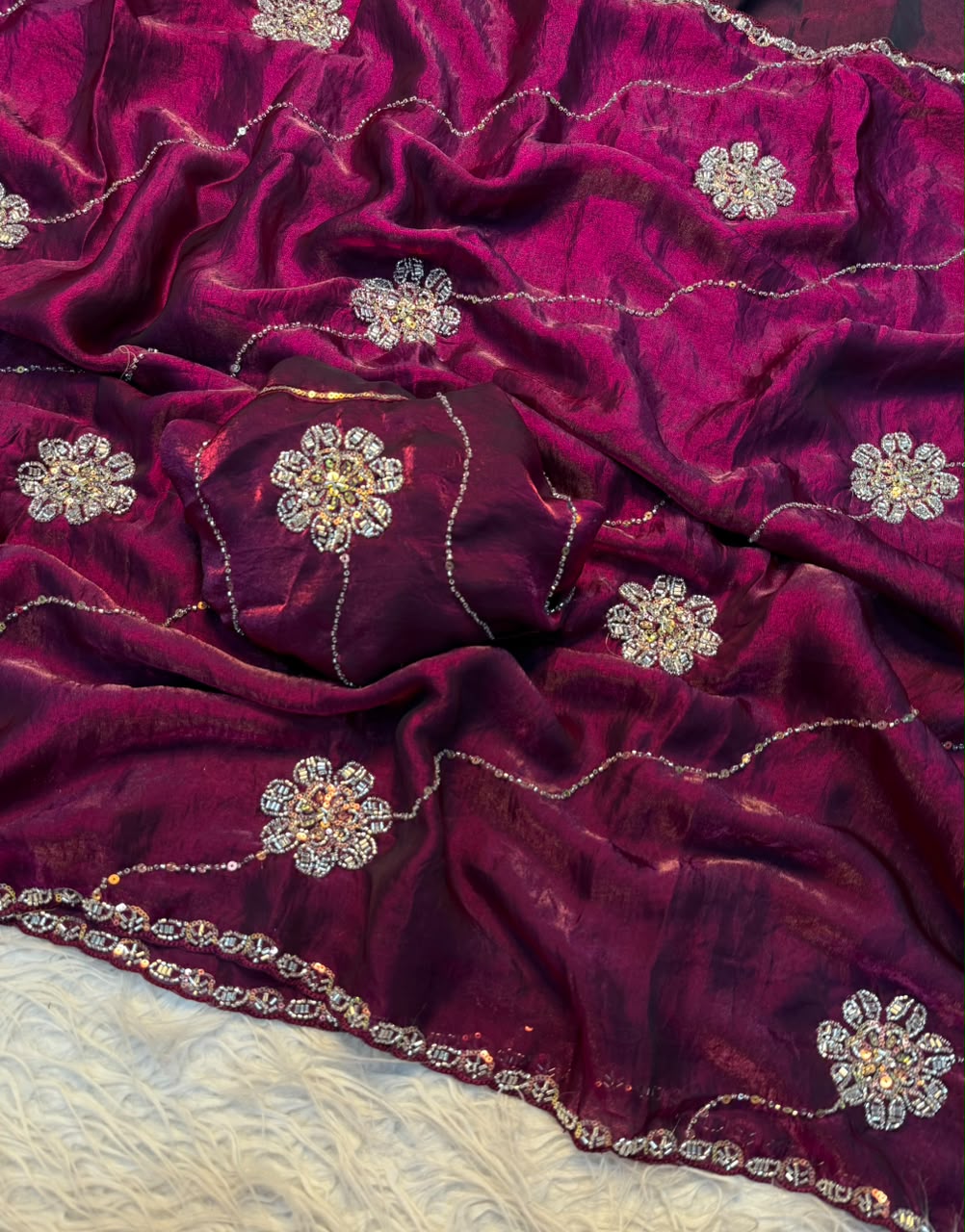 Fancy space silk sarees