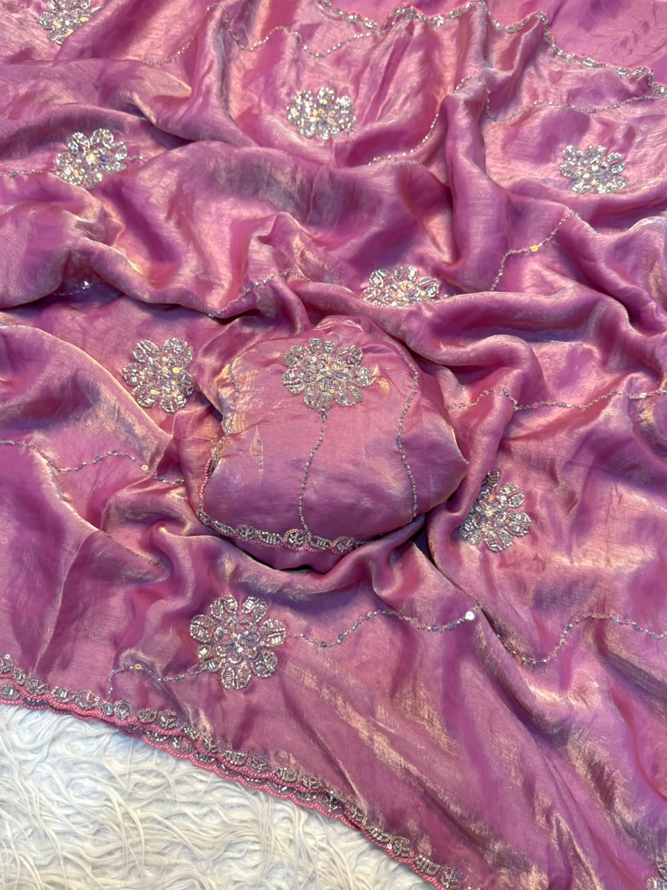 Fancy space silk sarees