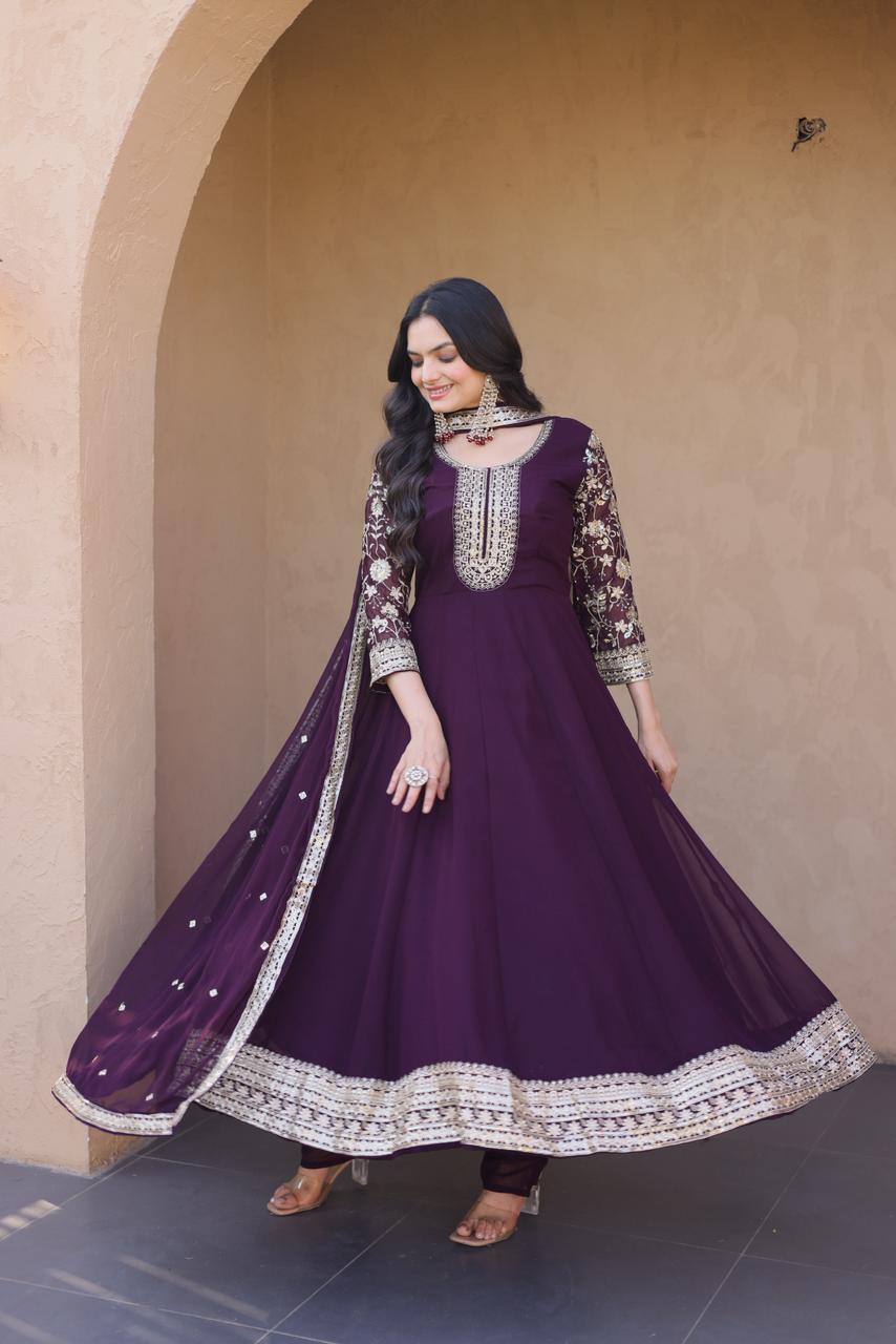 Anarkali three piece set