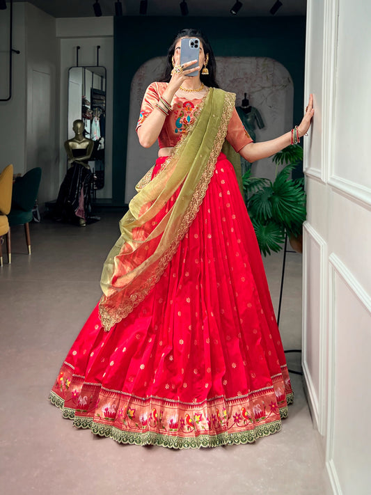 Traditional paithani  half saree