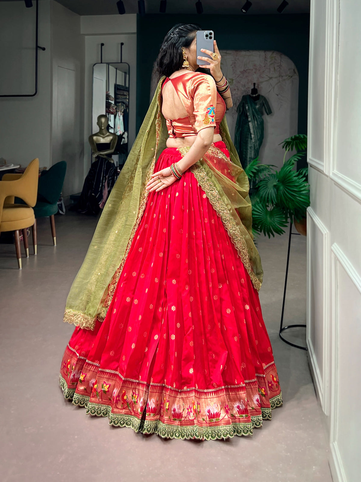 Traditional paithani  half saree