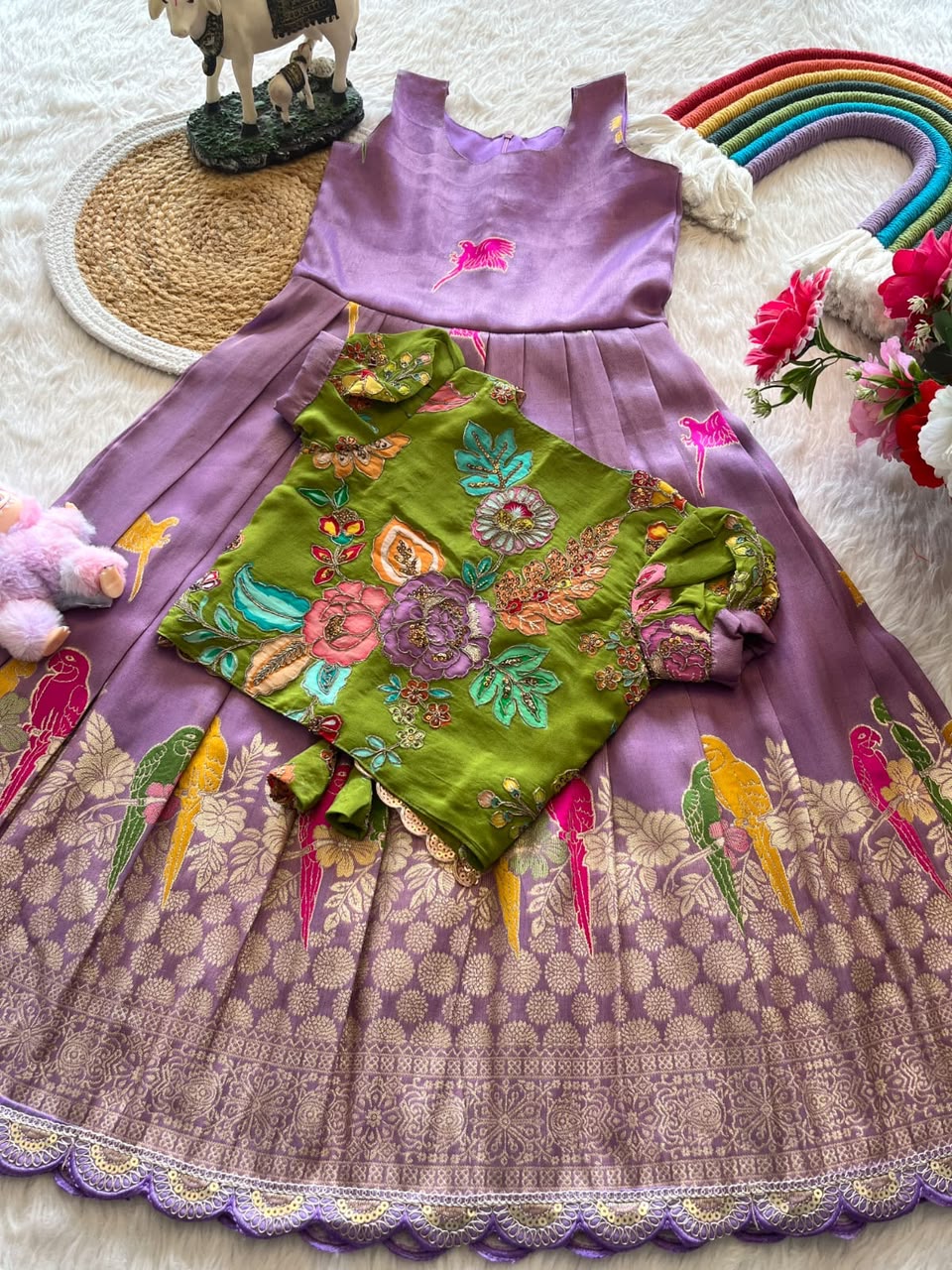 Traditional Kids lehanga with coat