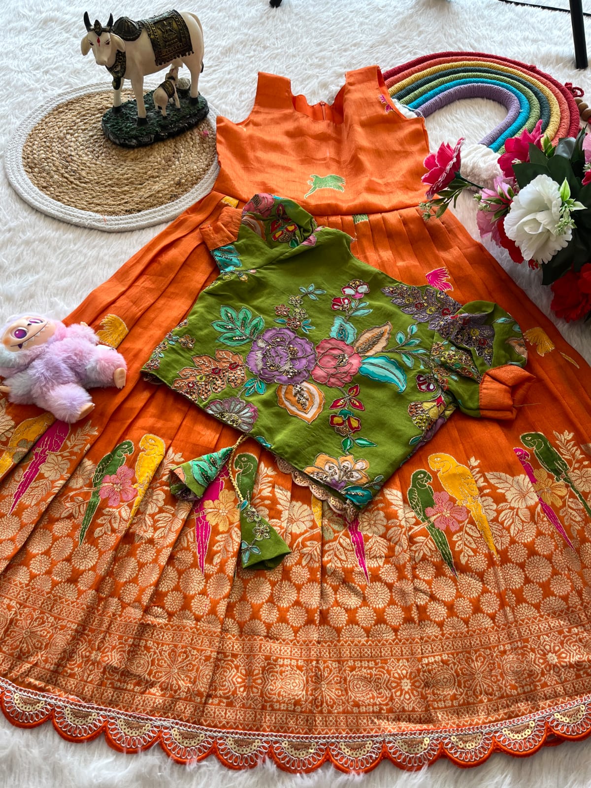 Traditional Kids lehanga with coat