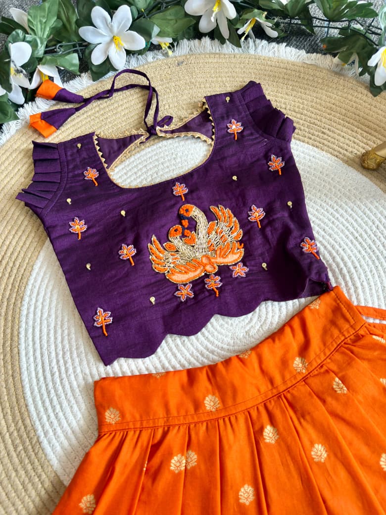 Traditional lehanga with maggam work blouse