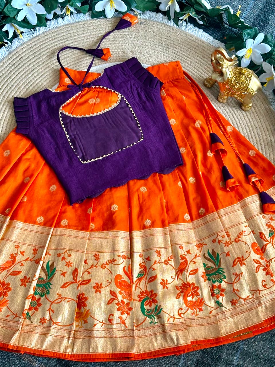 Traditional lehanga with maggam work blouse