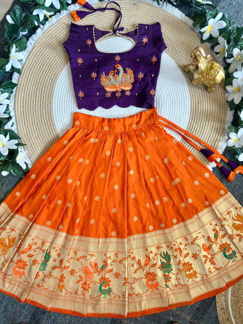 Traditional lehanga with maggam work blouse