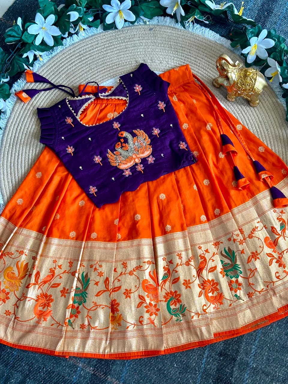 Traditional lehanga with maggam work blouse