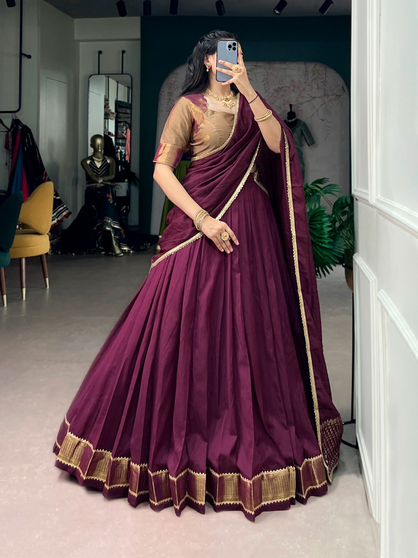 Traditional half saree