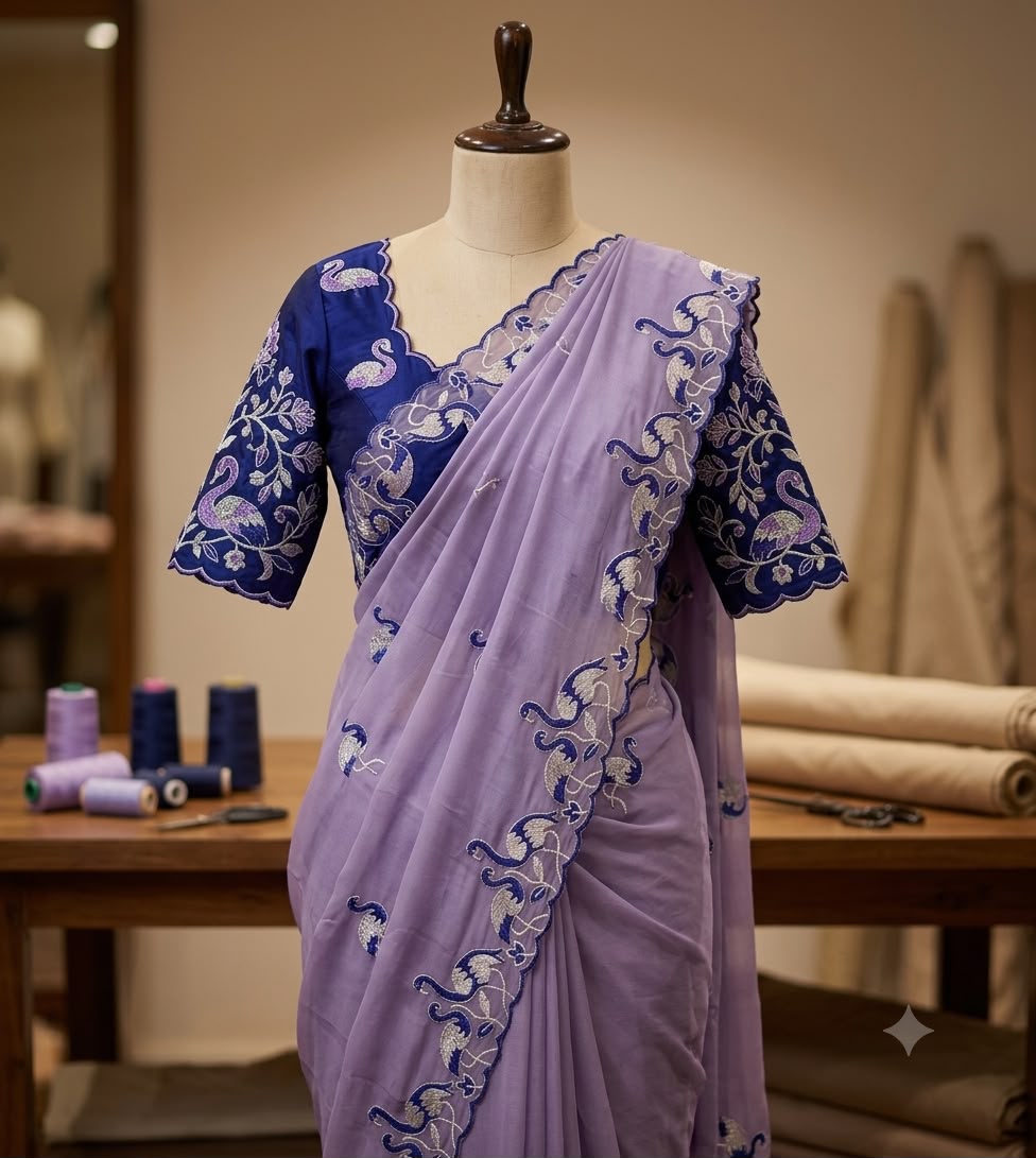 Heavy work georgette saree