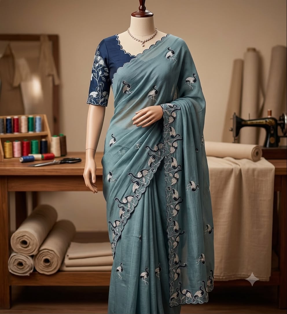 Heavy work georgette saree