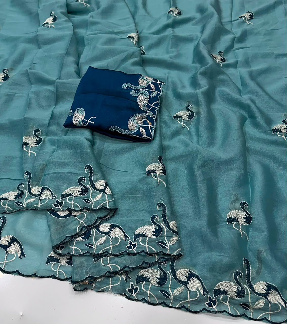 Heavy work georgette saree