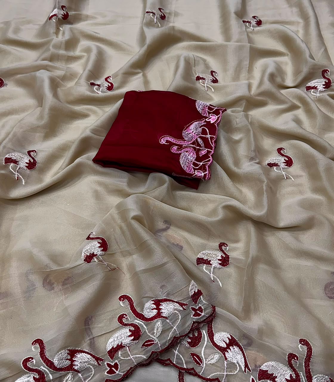 Heavy work georgette saree