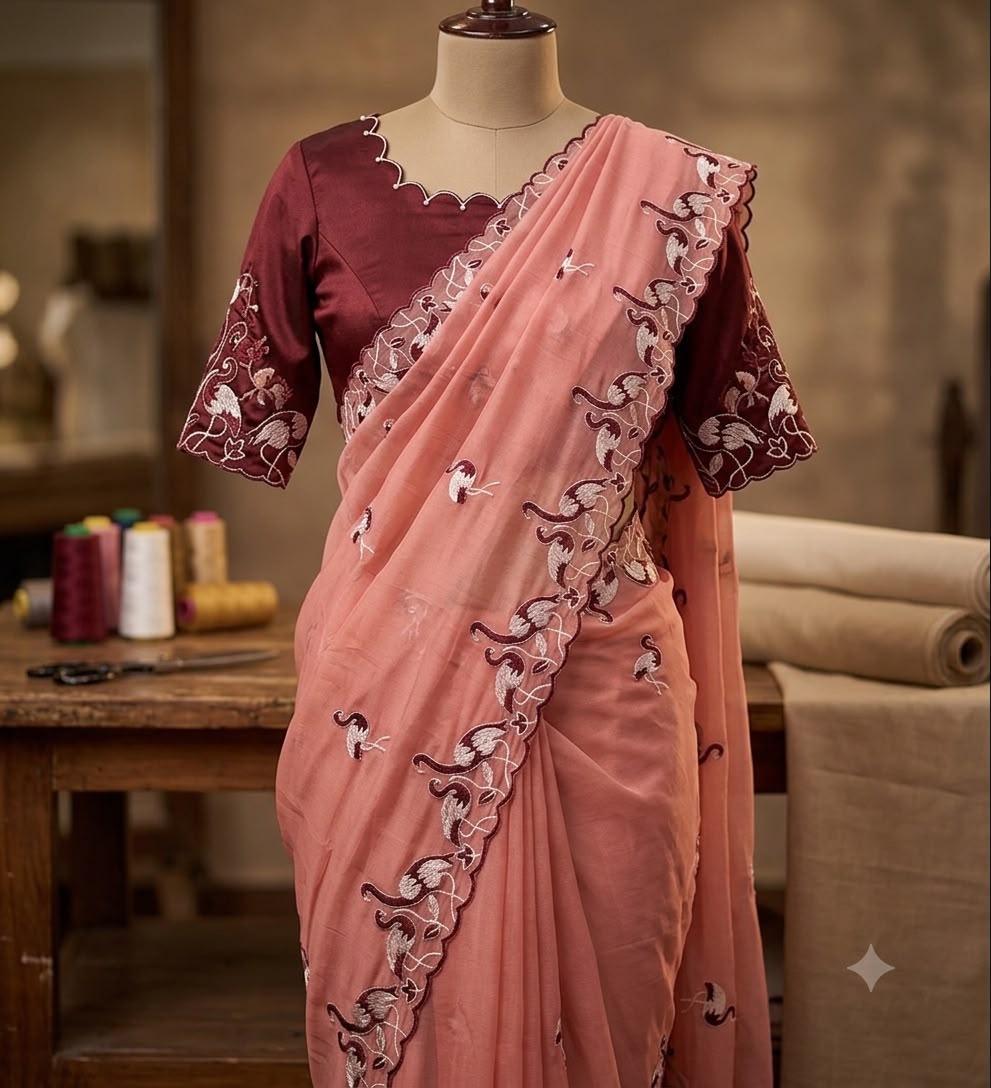 Heavy work georgette saree