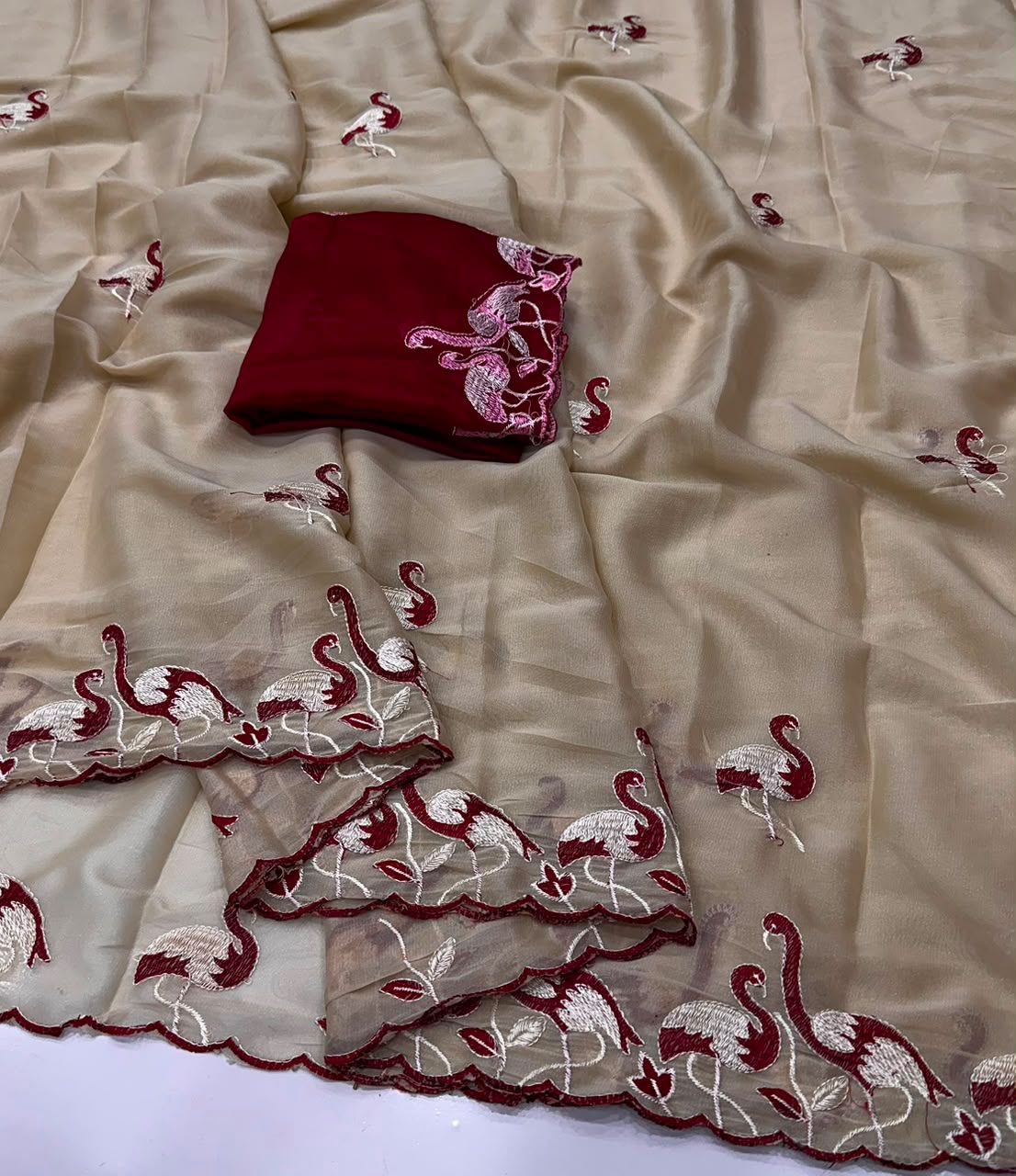 Heavy work georgette saree