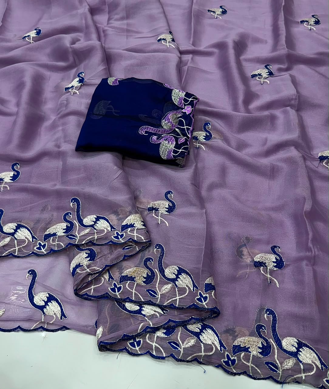 Heavy work georgette saree