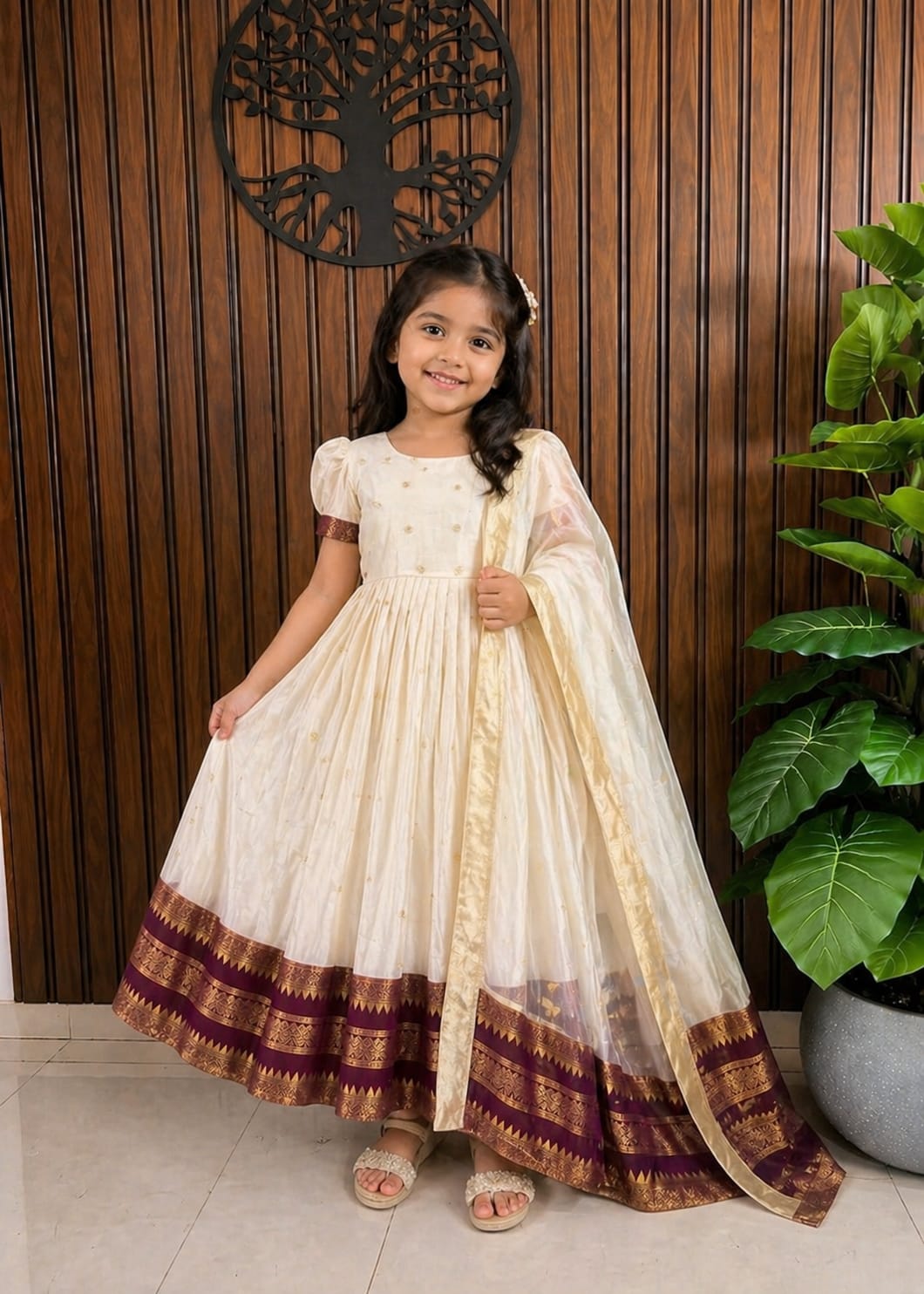 Kids and Adults traditional  long frock with duppata