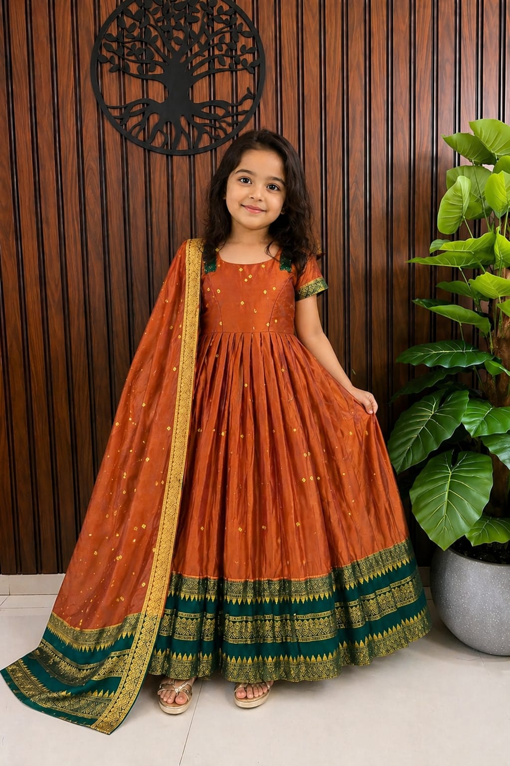 Kids and Adults traditional  long frock with duppata