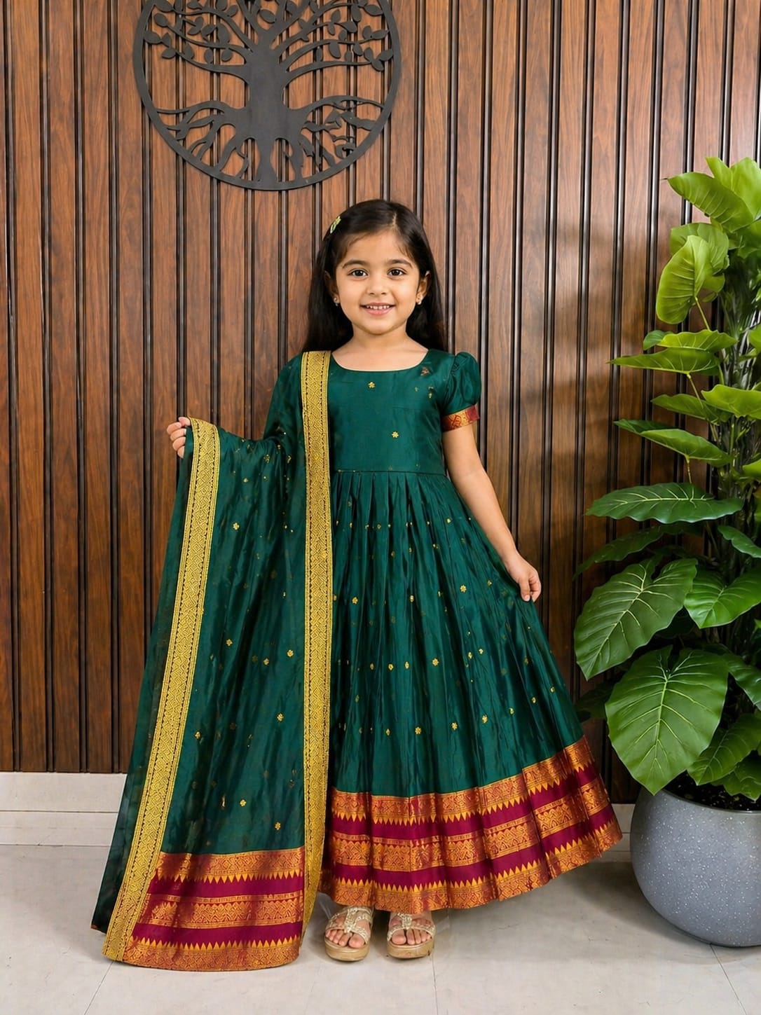 Kids and Adults traditional  long frock with duppata