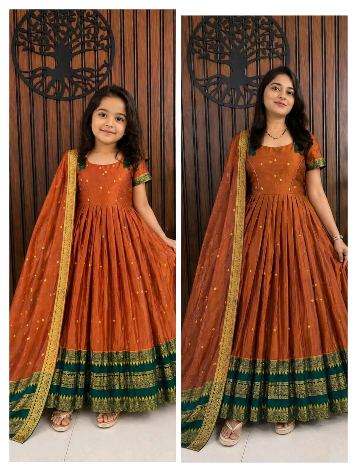 Kids and Adults traditional  long frock with duppata