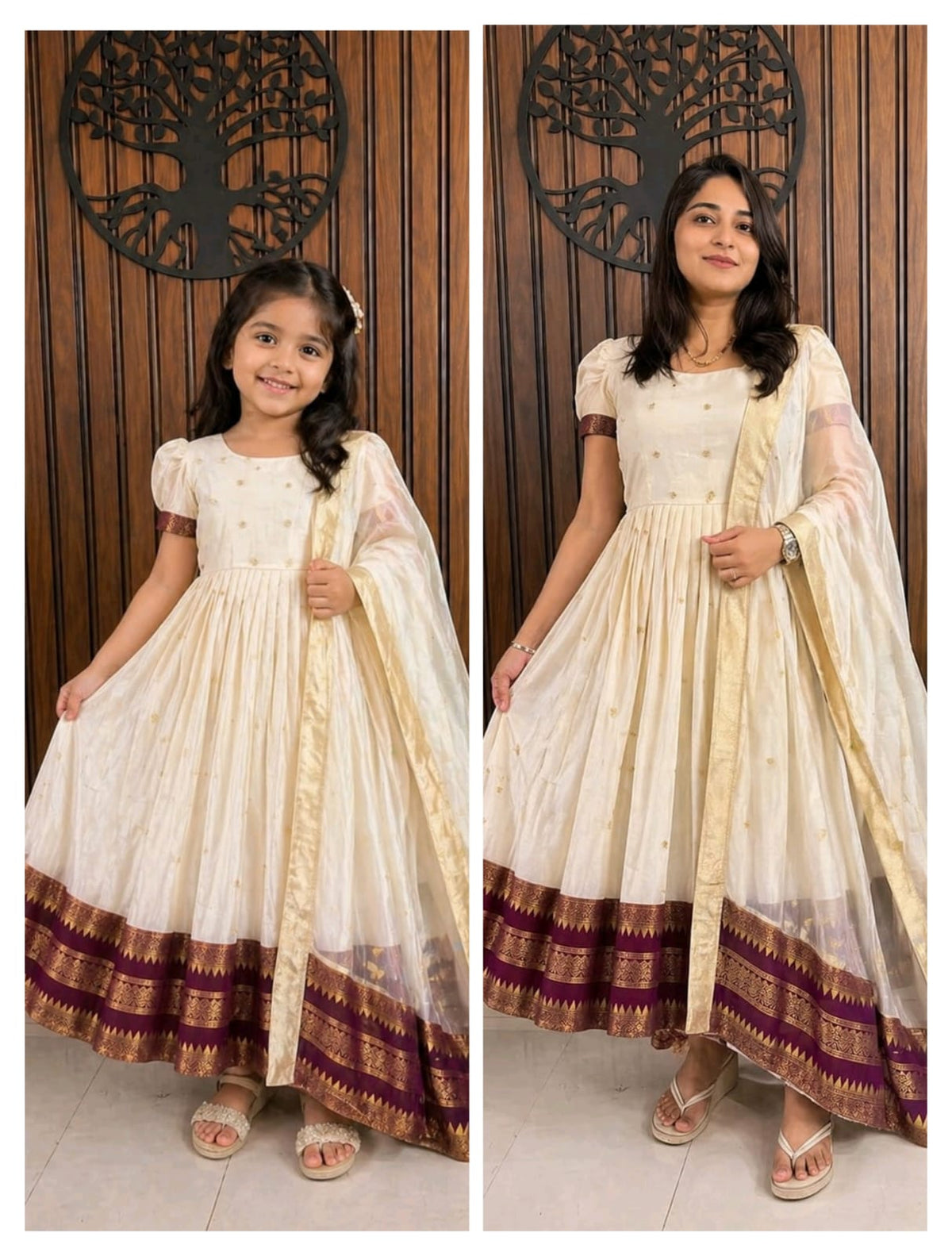Kids and Adults traditional  long frock with duppata