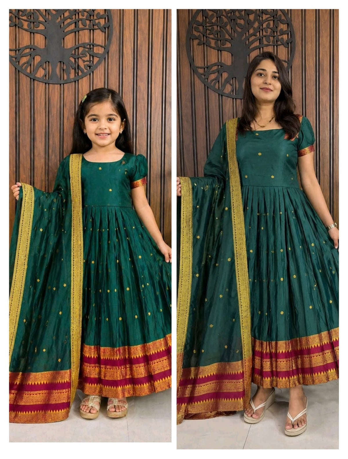 Kids and Adults traditional  long frock with duppata