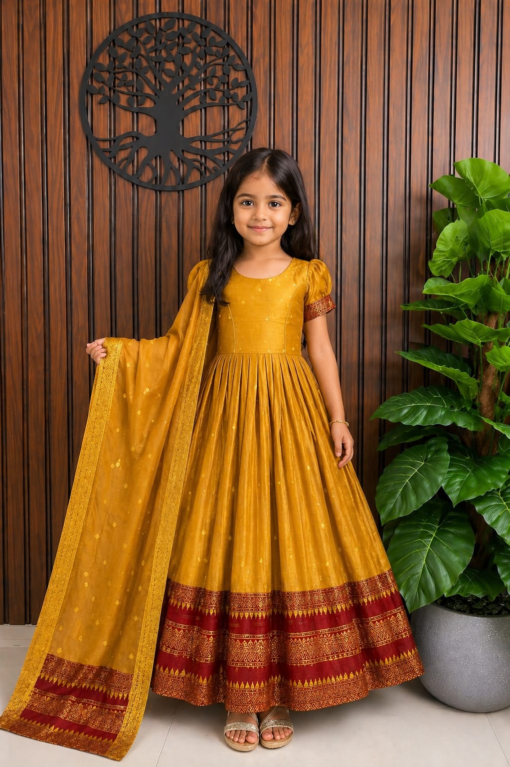 Kids and Adults traditional  long frock with duppata