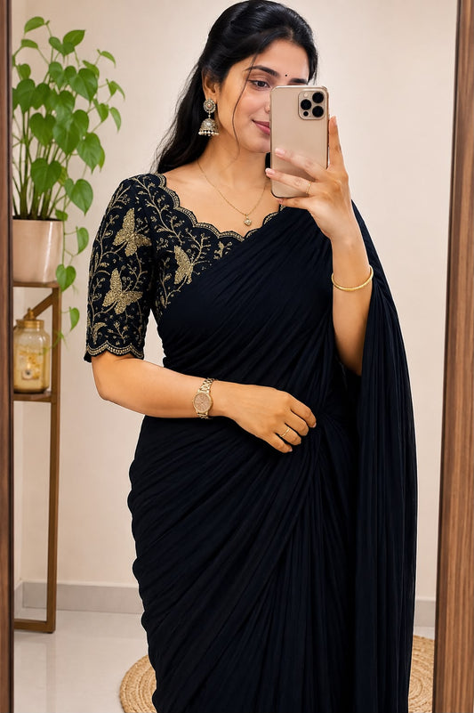 Silk saree with embroidery blouse