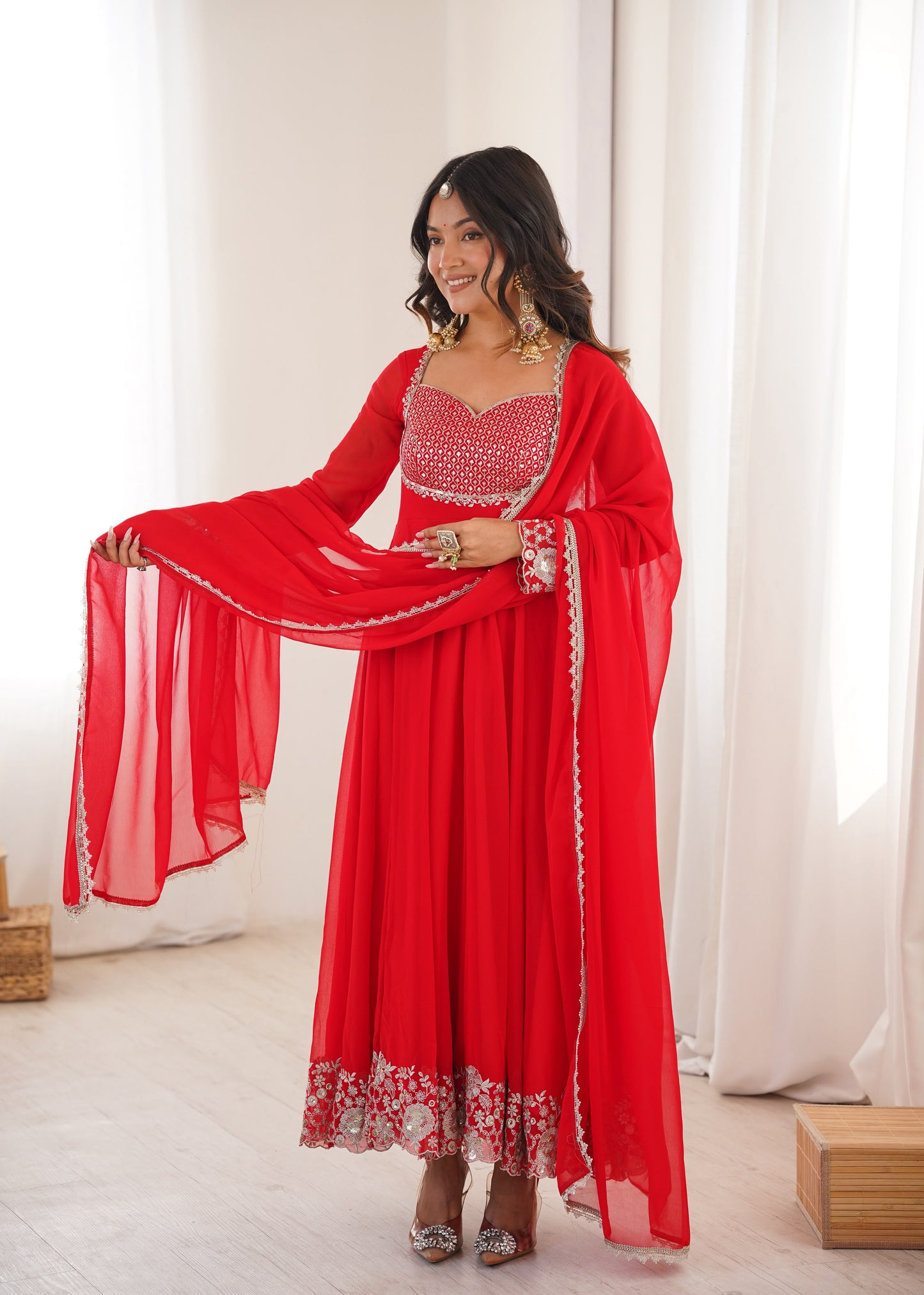 Georgette Anarkali three piece set