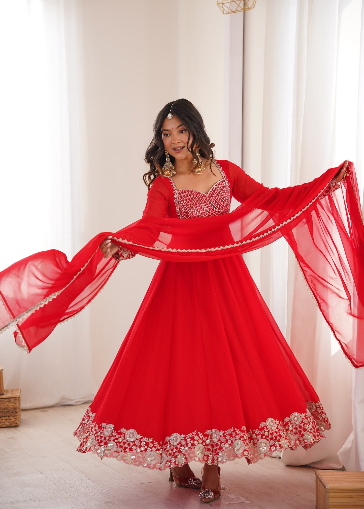 Georgette Anarkali three piece set
