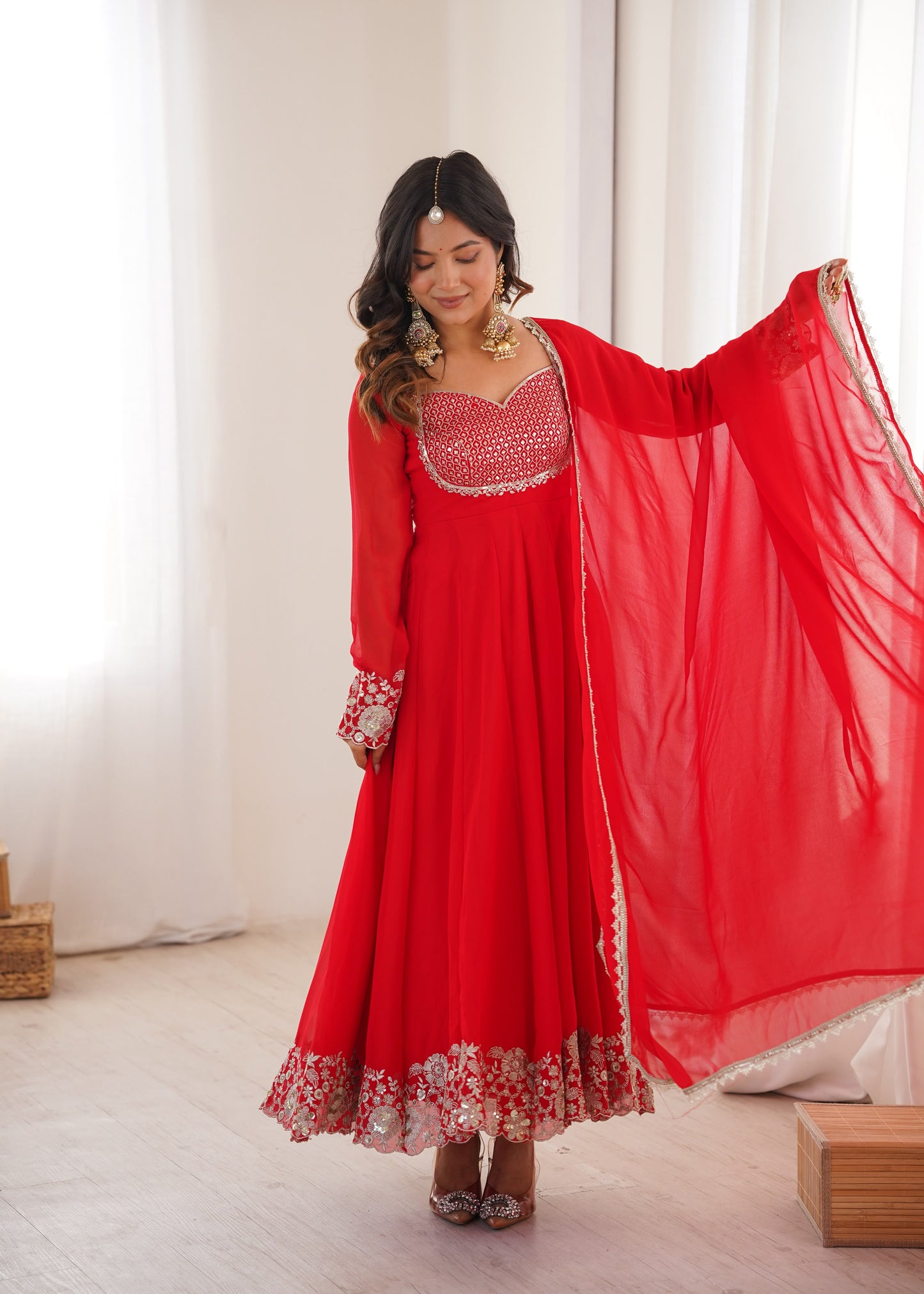 Georgette Anarkali three piece set