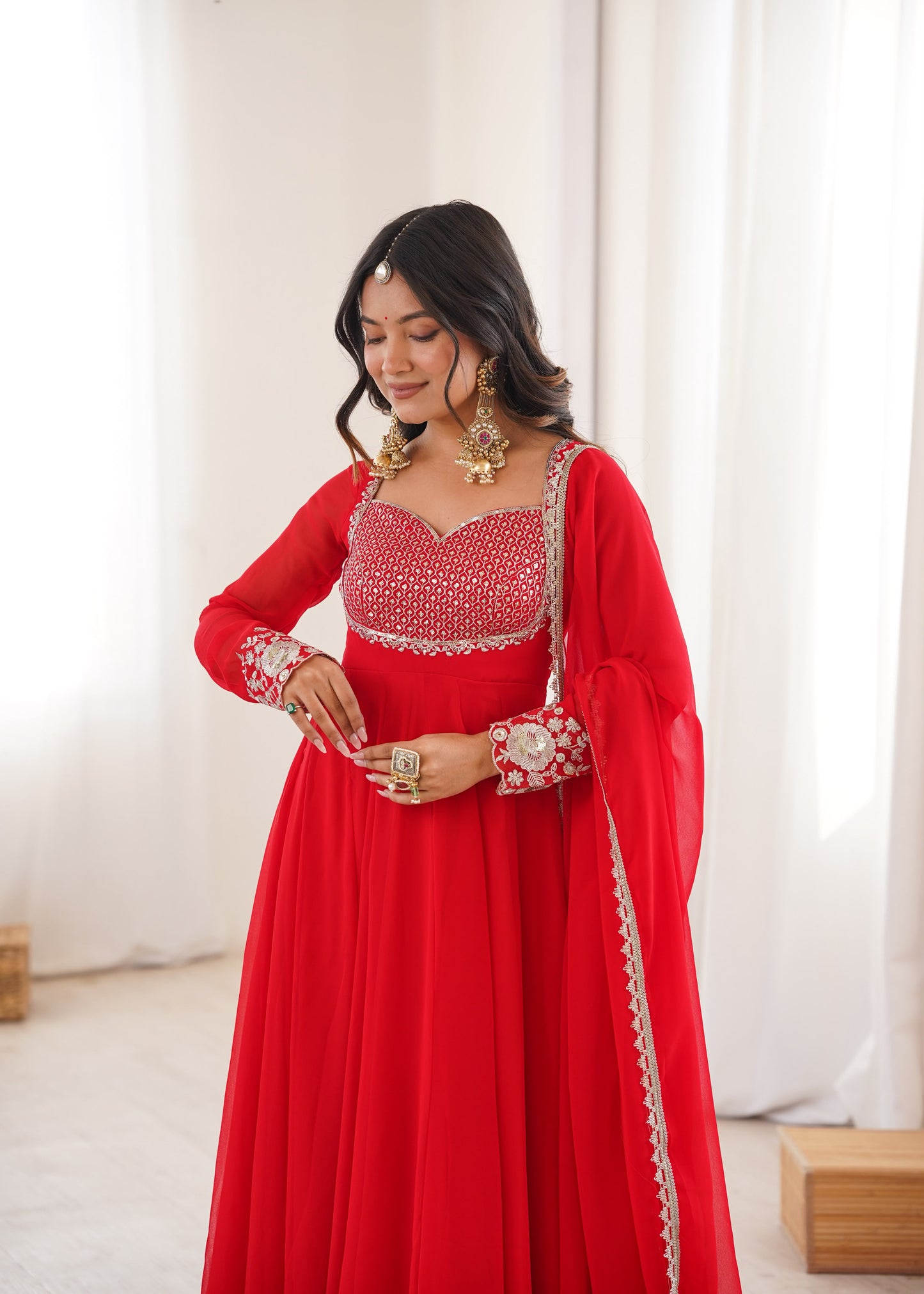 Georgette Anarkali three piece set