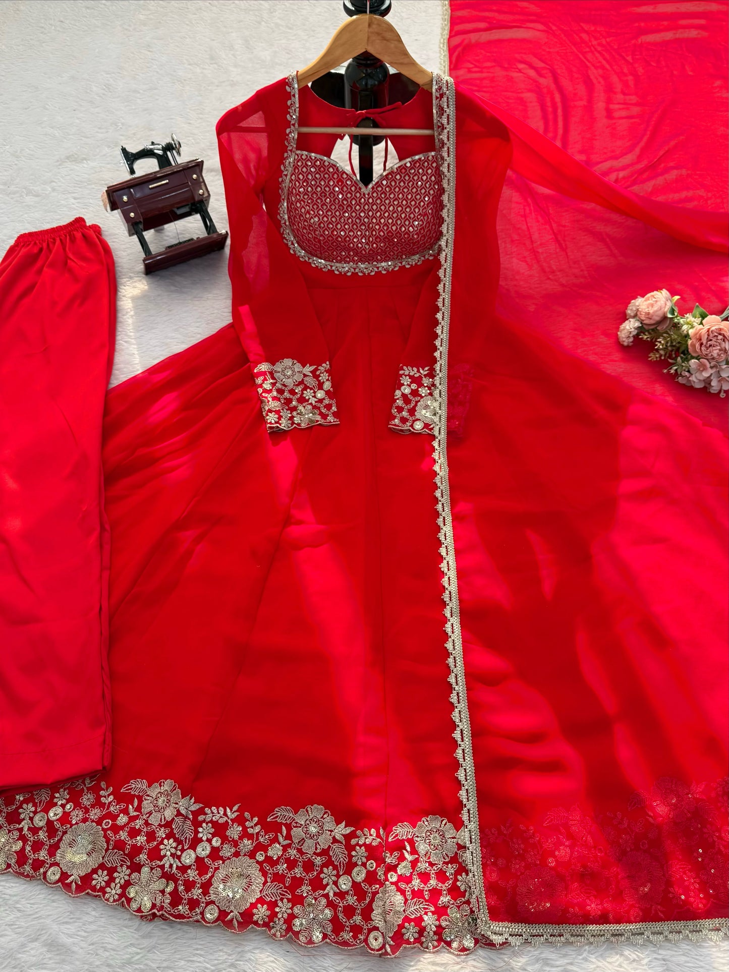 Georgette Anarkali three piece set