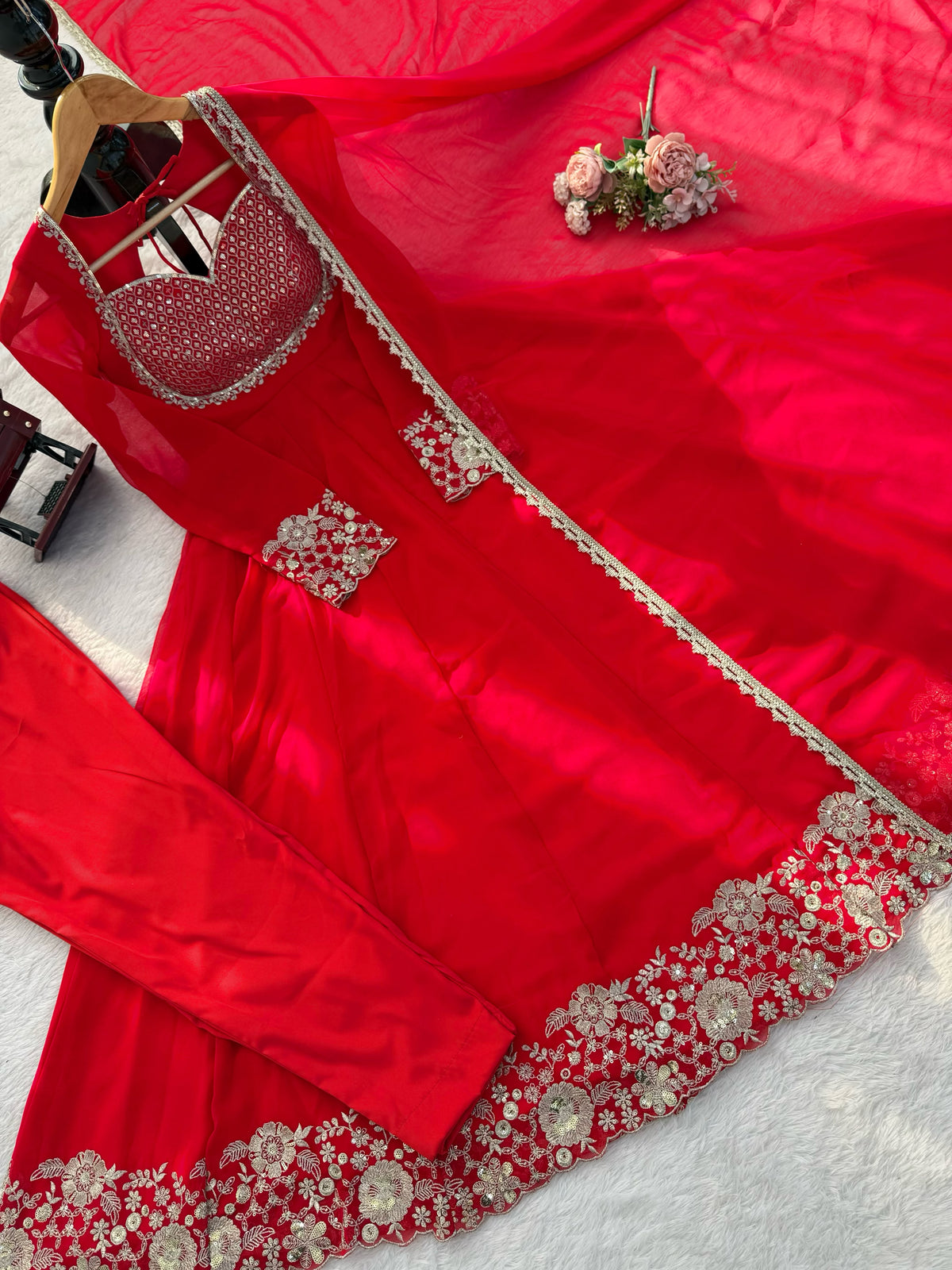Georgette Anarkali three piece set