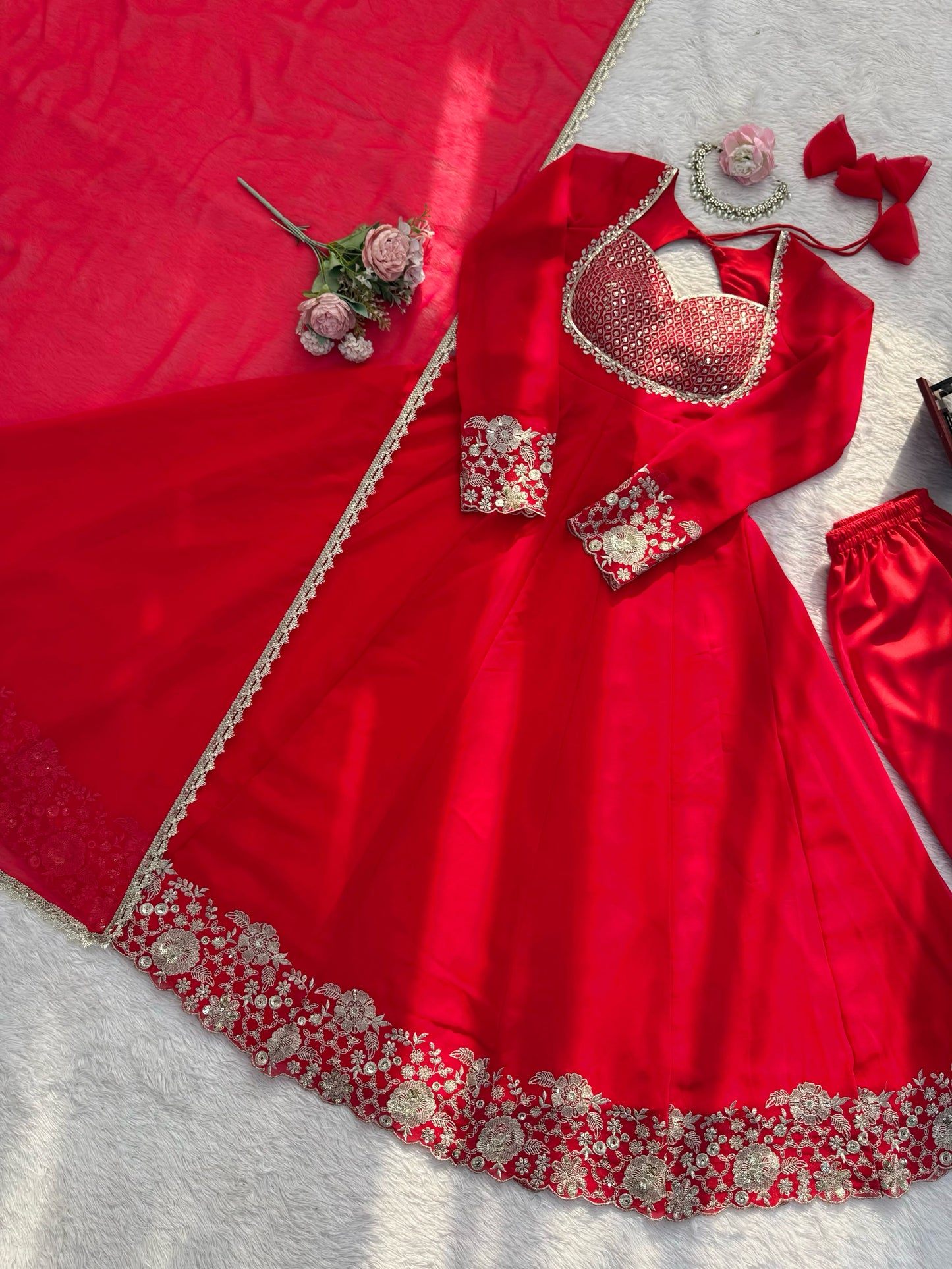 Georgette Anarkali three piece set