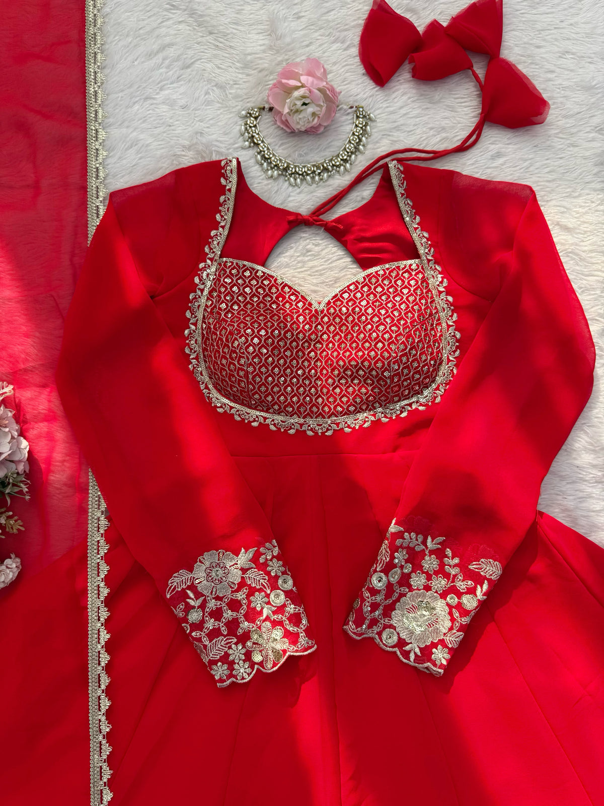 Georgette Anarkali three piece set