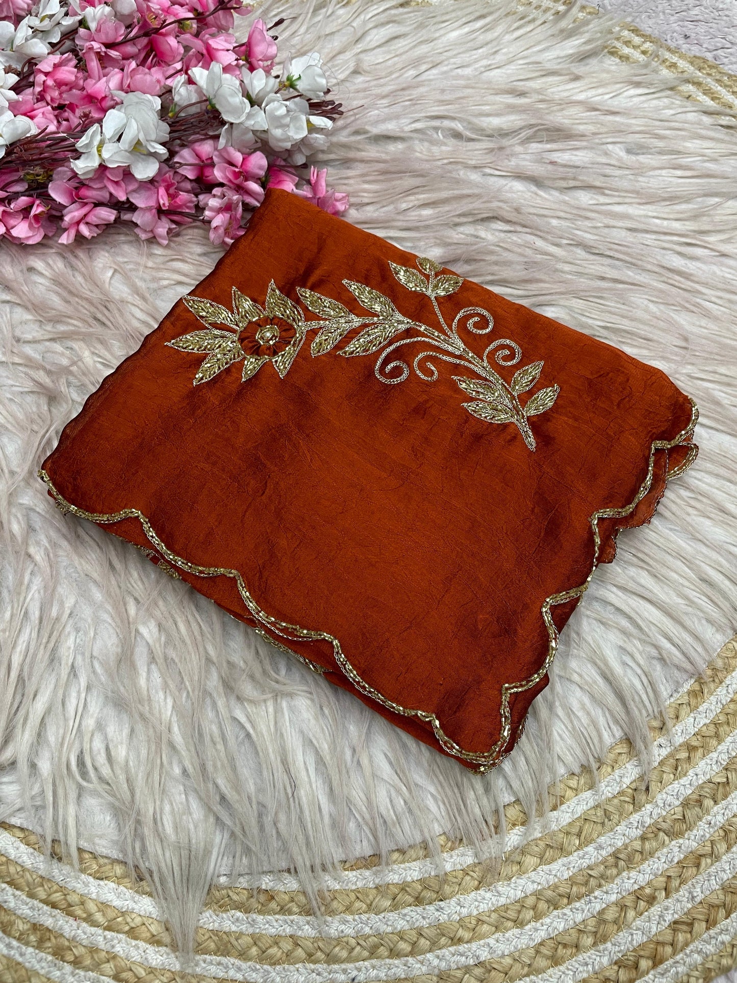 Heavy hand work saree