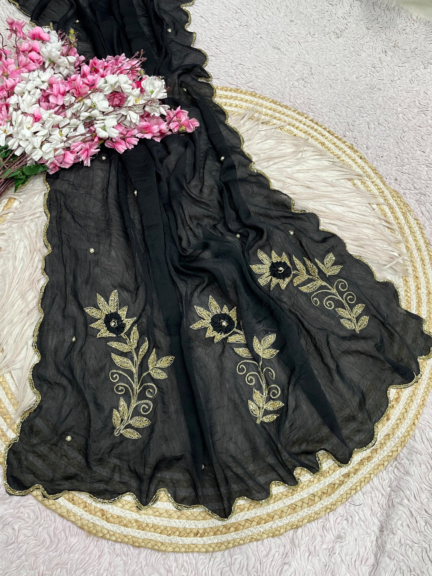 Heavy hand work saree