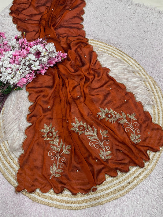 Heavy hand work saree