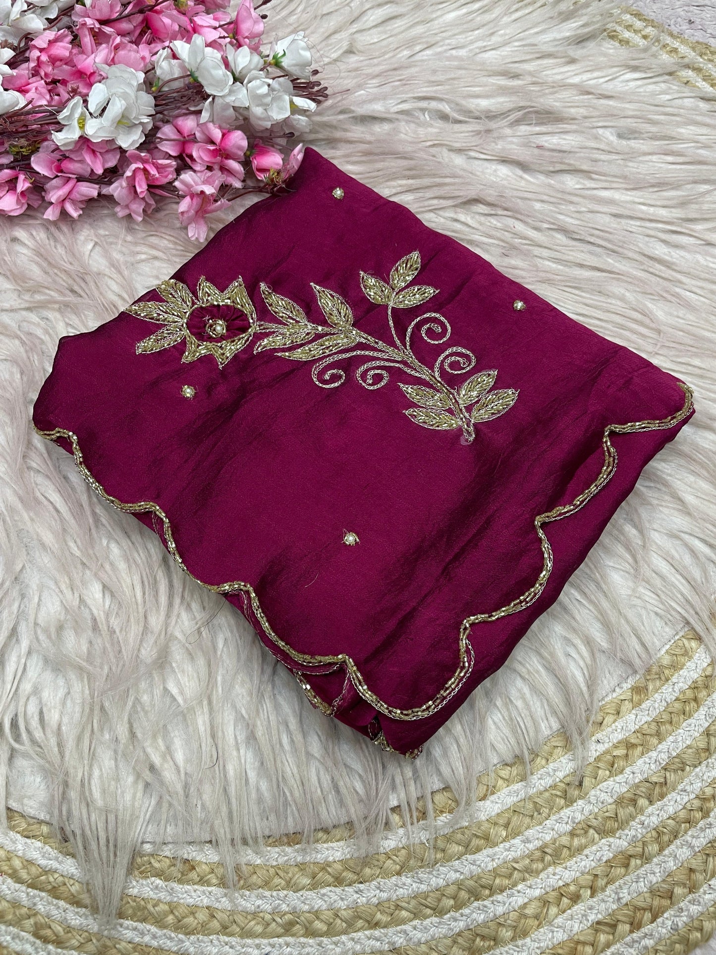 Heavy hand work saree