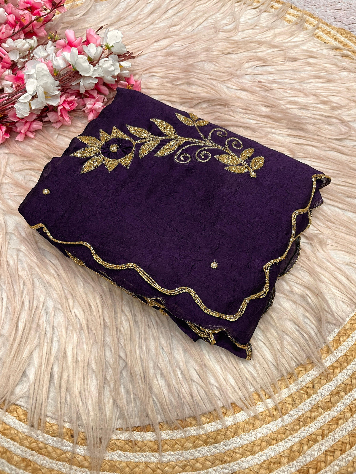 Heavy hand work saree