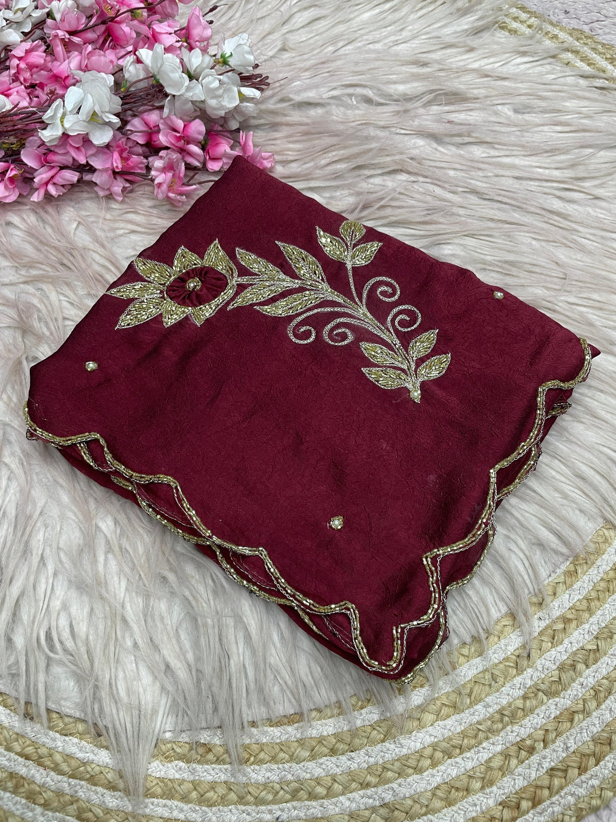 Heavy hand work saree