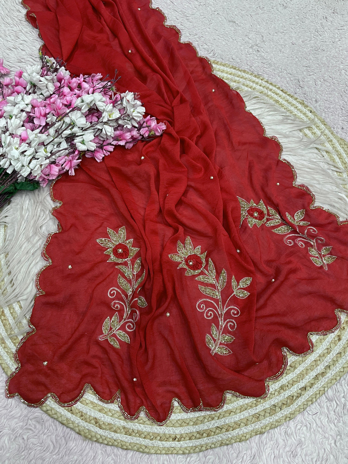 Heavy hand work saree