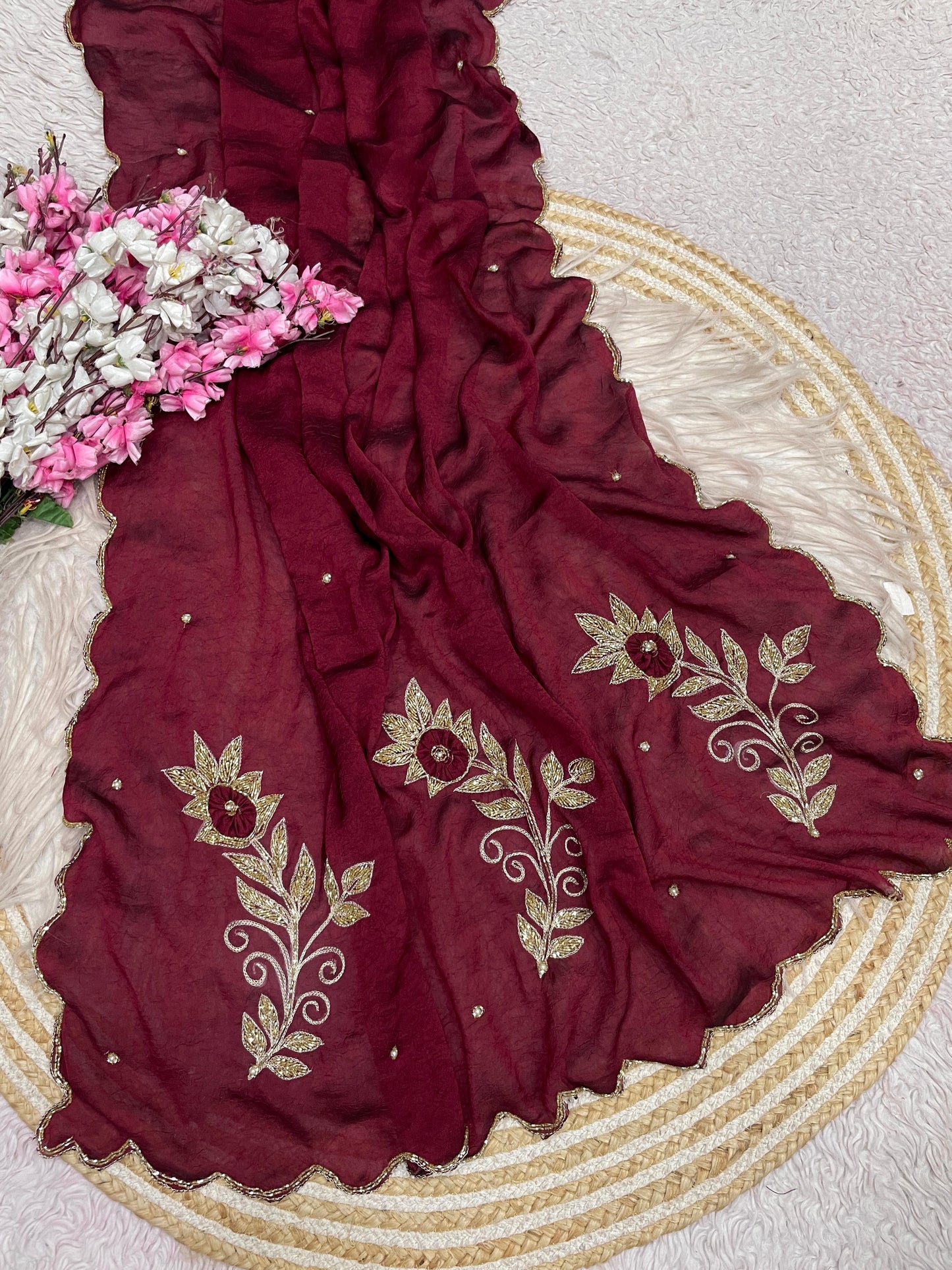 Heavy hand work saree