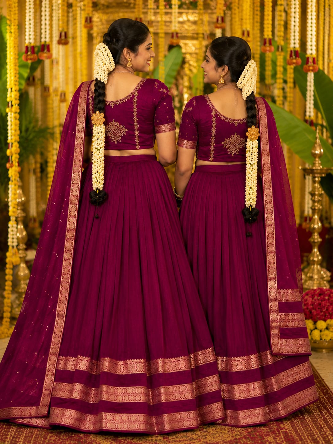 Traditional kolam desgin half saree