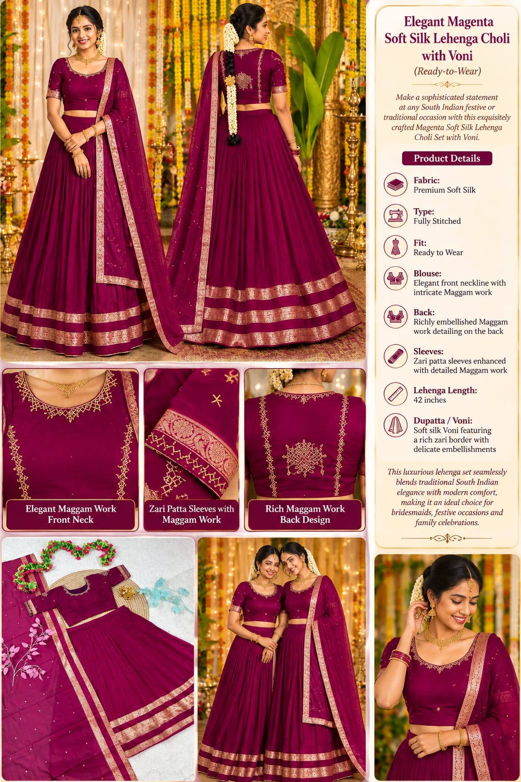 Traditional kolam desgin half saree